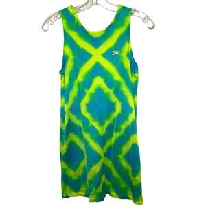 Vintage 90s Speedo Swim Cover Dress Kids Large Neon Pool Deck
